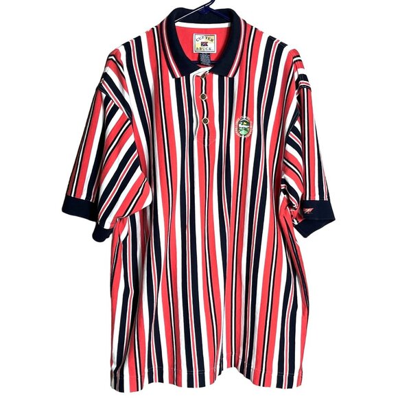 Cutter & Buck Other - Cutter & Buck Golf Shirt Polo Cotton Summer Classic Tomato Red Striped Mens XLT